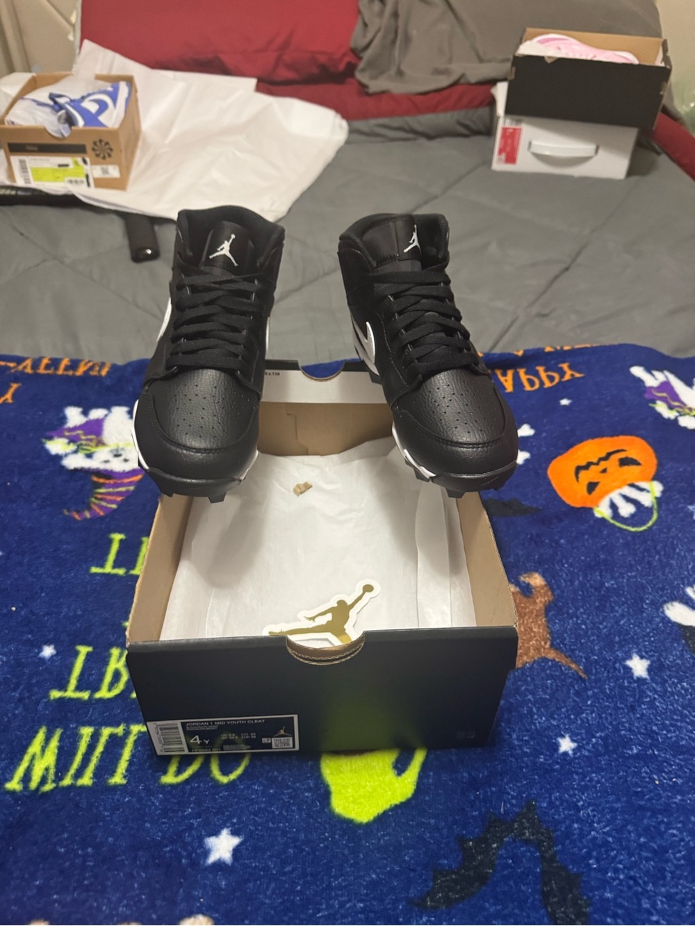 Nike Jordan 1 Mid Black & White Men's Athletic Cleats
